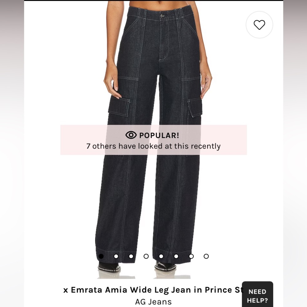NWT AG Jeans x Emrata Amia Wide Leg Cargo Carpenter Denim trouser pant Jean - Picture 5 of 17